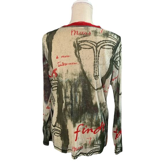 Alain Weiz Abstract Long Sleeve Blouse. Women's - Picture 6 of 8